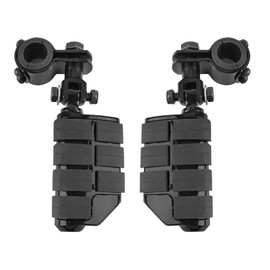 Highway Pegs Universal Adjustable Motorcycle Foot Rest Pegs w/Mount Clamp Kit For Harley Touring Road King Street Glide Yamaha Suzuki Kawasaki 25mm 32mm 34mm Engine Guard Accessories(Black Style)