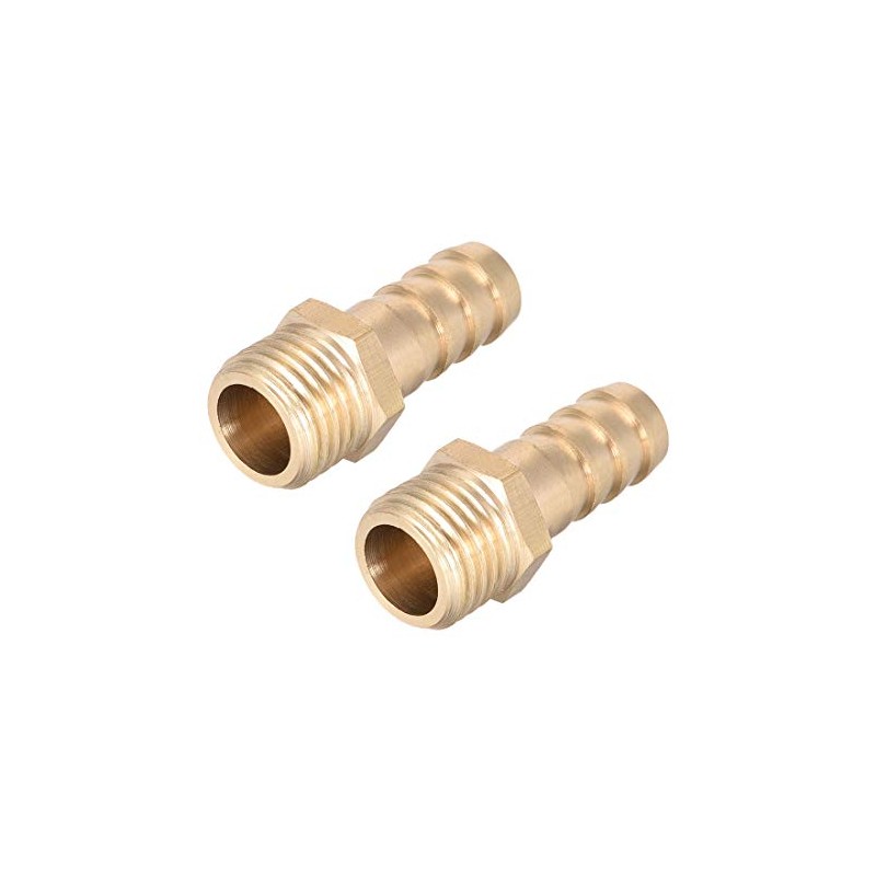 sourcing map Brass Fitting Connector Metric M14-1.5 Male to Barb