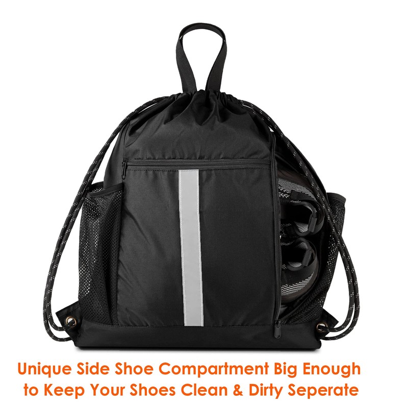 BeeGreen Drawstring Backpack – Gym & Sports Bag with Shoe