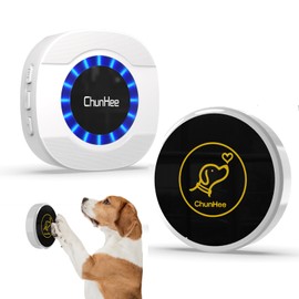 ChunHee Dog Bells to Go Outside,Bells for Dog Training to Go Outside,Dog Door Bell for Dogs to Ring to Go Potty,Dog Bells with Customized Ringtones Adjustable Volume,1 Receiver & 1 Dog Buttons