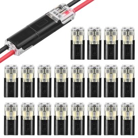 Pack of 20 2-pin cable connectors, car plug connectors, waterproof cable connectors, 18-24AWG wire quick splice connector, cable crimp connection
