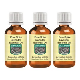 Devprayag Pure Spike Lavender Essential Oil (Lavandula latifolia) Natural Therapeutic Grade Steam Distilled (Pack of Three) 100ml X 3 (10 oz)