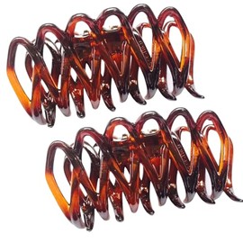 Parcelona French Dentelle Small 2 Inches Tortoise Shell Jaw Hair Claw Clip Clamp Clutcher 2 Pieces