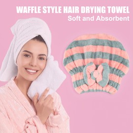 VOCOSTE Hair Dry Towel Dry Cap Coral Fleece Adult Hair Dry Towel Lightweight Strong Absorbent for Drying Hair After Bath Ash,Cherry