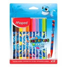 Maped Plumin Escolar Maped Ocean Deco Set De 12 Plumones