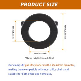 2-Pack Fix Sinking Office Chair, Steel Gas Lift Cylinder Clamp Holder, Office Chair Saver Kit Adjust Chair Height and Stop Sinking Without Cylinder Replacement