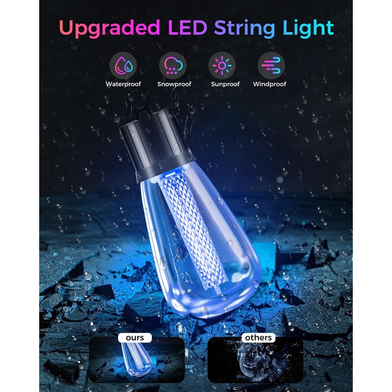 litogo 120FT Color Changing Outdoor String Lights with Remote -