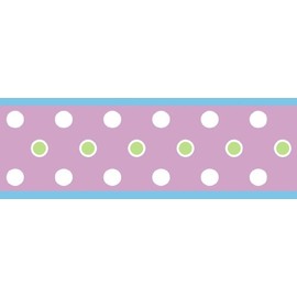 RoomMates RMK1455BCS Dotted Peel & Stick Border, Purple