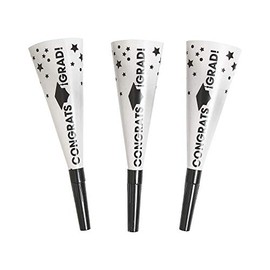Fun Express - Graduation Horns (dz) for Graduation - Party Supplies - Favors - Misc Favors - Graduation - 12 Pieces