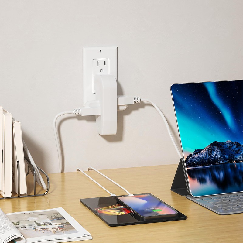 Adaptador divisor de pared vertical de 3 vías con 3