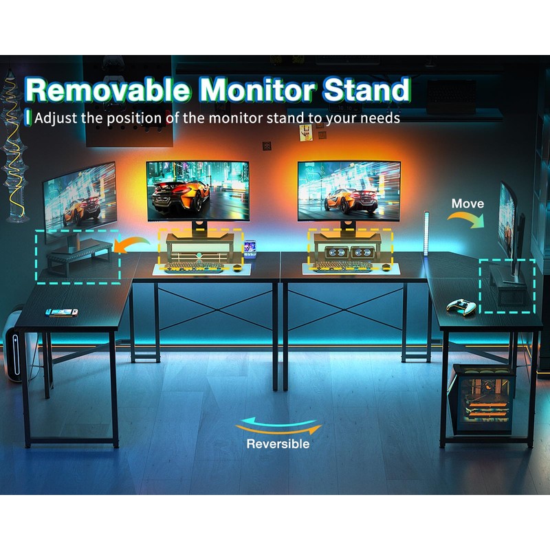 AODK L Shaped Gaming Desk, Computer Corner Desk, PC Gaming