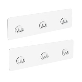 IWONEDY 2 Pcs Shower Shelf Adhesive Replacement Backing, Transparent Design, no Drilling Holes, Made PC Material for Shower Shelf Bracket