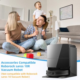 EOVWAEO 28 Pack Accessories for Roborock saros 10R Vacuum Robot, Replacement 4 Main Brushes 6 Mop Pads 6 Dust Bags 6 Sidebrushes 4 Filters 1 Cleaning Brush 1 Screwdriver