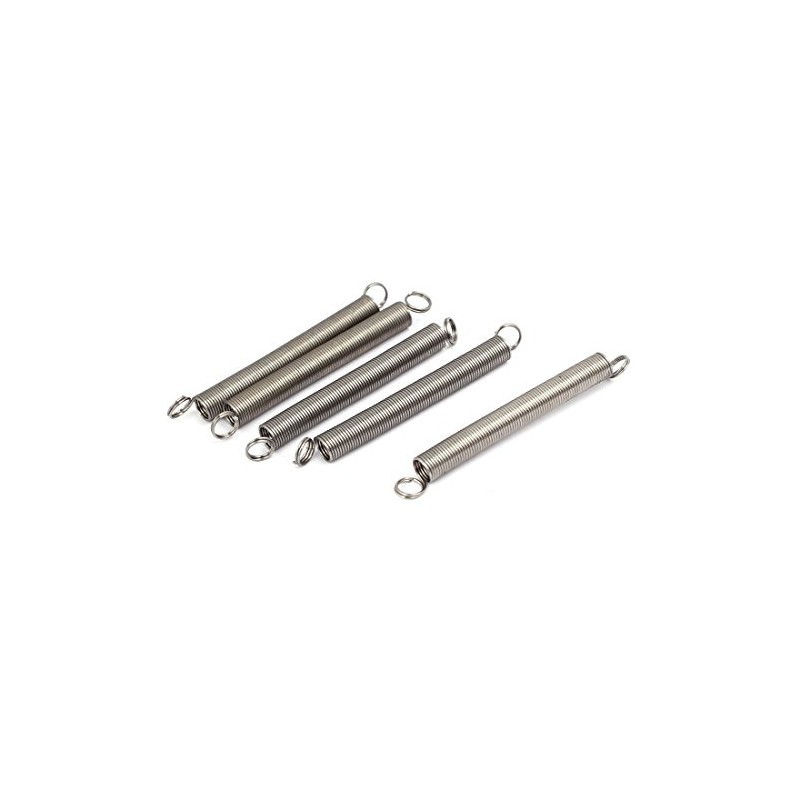 sourcingmap 0.5mmx5mmx50mm 304 Stainless Steel Tension Springs Silver Tone 5pcs