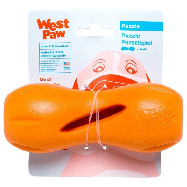 WEST PAW Durable Tangerine Dog Chew Toy Puzzle For Aggressive