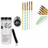 DANYBELLA MODA Y BELLEZA Set Con 5 Pinceles+ Vaso Limpia Pinceles Para Uñas Acrílicas