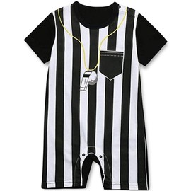 Baby Infant Newborn Boys Girls Cotton Sports Referee Team Cute Casual Onesie Bodysuit (3-4 Months)