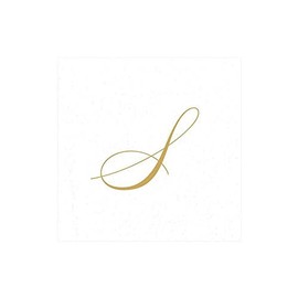 Entertaining with Caspari White Pearl Paper Linen Cocktail Napkins, Monogram Initial S, Pack of 30 (2900CG.S)