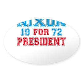 CafePress Retro Nixon 1972 Oval Sticker (10 Pk) Oval Car Bumper Sticker(10-Pack)