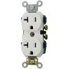 Leviton CR20-W 20-Amp, 125-Volt, Narrow Body Duplex Receptacle, Straight...