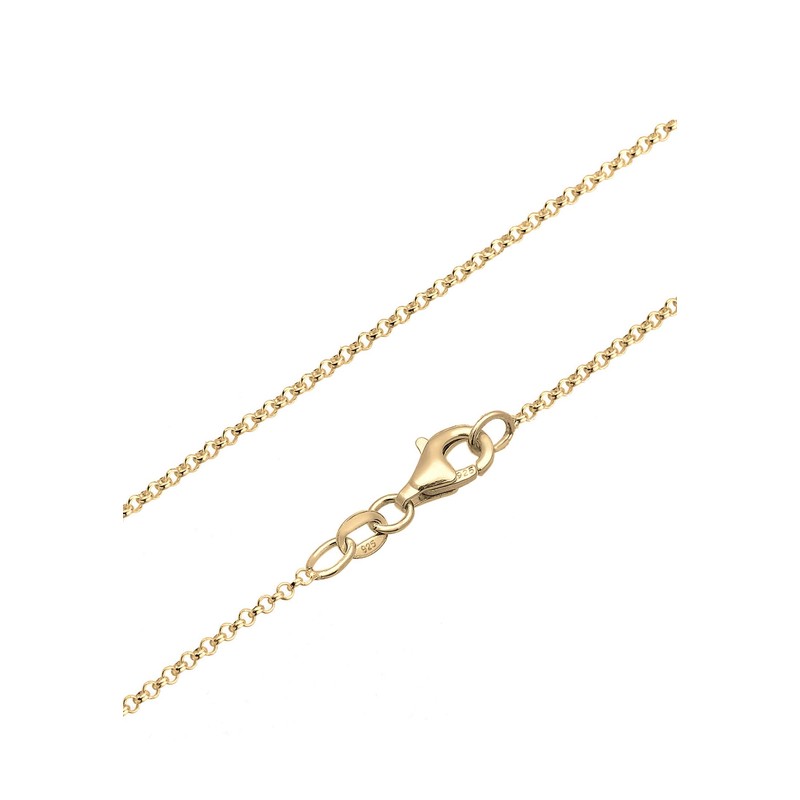 Elli Women's Pea Chain Necklace Plate Circle Duo Brushed in