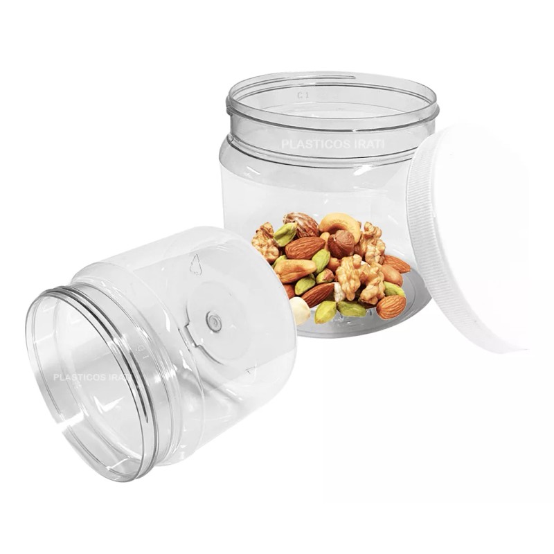 M.a 20 Frascos Redondos Pet De 250 Ml Transparente Tapa