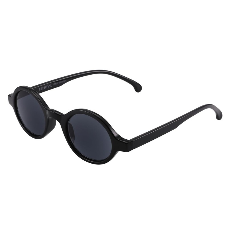 I-Sential Round Reading Sunglasses Black Frame Smoke Black UV400 Tinted