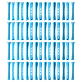 60 Pcs Perm Rods, 0.35 Inch Blue No Damage Hair Rollers for Hair Curling, Small Size Portable Perm Rollers, Perming Kit for Women & Men Natural Hairs Long Short Hairs Styling Tool.(Blue)