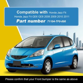 Car Front Bumper Tow Hook Cover Compatible with Honda Jazz Fit GE6 GE8 2008 2009 2010 2011 Trailer Cover Cap 71104-TF0-000 71104TF0000 Small Lid Towing Eye Cap Silk Satin Silver Left Driver Side