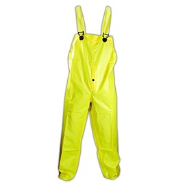 Magid Glove & Safety P7819-XXL Magid P7819 Rain Master Yellow Vinyl Coated Bib Pants with Elastic Straps and Button Fly, Yellow, XXL