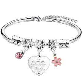 MADHAHEFU Granddaughter Gifts Granddaughter Bracelet Christmas Birthday Gifts For Granddaughter From Nanny Grandad
