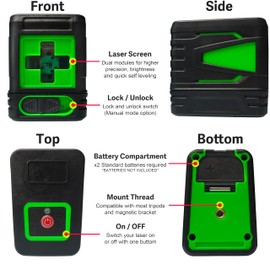 Laser Level 360 Self-Leveling Cross Lines for Horizontal and Vertical Cross Line for Construction (UK Company)