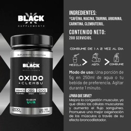 Black Supplements Oxido Nítrico  Clembu 1kg Pre Entreno                                                                                               
