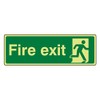 300mmx100mm Photoluminescent Final Fire Exit Man Right Sign