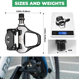 ROCKBROS Road Bike Pedals Compatible with Look KEO System, Click Pedals with Cleats 4.5°, Lightweight Plastic Platform, Adjustable Tension, CrMo Axle, for Road & Competition