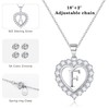 Heart Initial Necklace for Women, S925 Sterling Silver Initial Letter