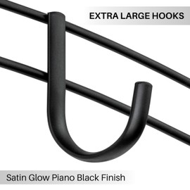 LYNK® Over Door Hooks Rack - 14 Hook Over Door Hanger - Over Door Towel Rack - Over Door Hooks for Hanging Towels or Clothes - Over Door Towel Racks - for Bathroom, Bedroom or Laundry Room (Black)