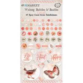 49 AND MARKET Coral Epoxy Coated Wishing Bubbles & Baubles 67/Pkg