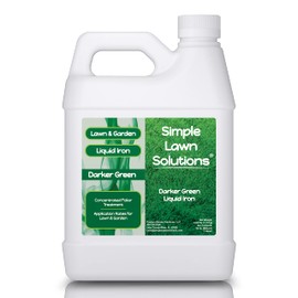 Simple Lawn Solutions - Liquid Iron Fertilizer Darker Green - Chelated Micronutrients - Concentrated Green Booster for Turf Grass, Indoor Plants and Outdoor Garden (32 Ounce)
