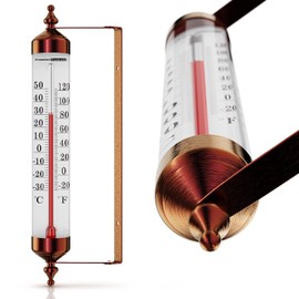 Steel Thermometer Indoor/Outdoor Waterproof Decorative (Adjustable Angle)
