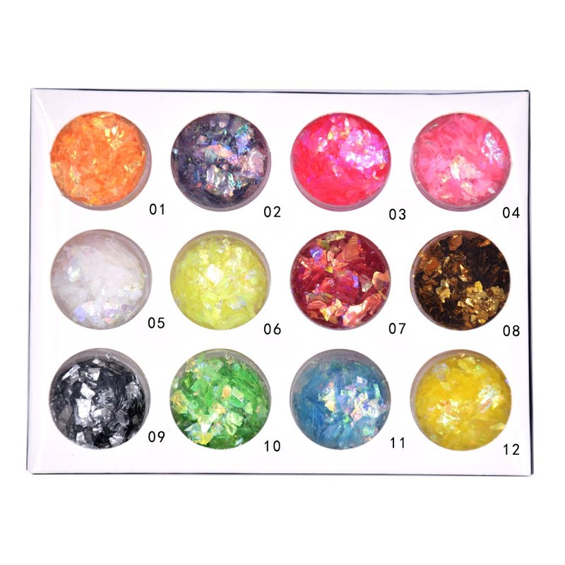 YESLADY Nail Art Glitter Mylar Slice Irregular Sequin Glass Piece