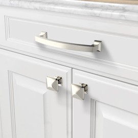 Asidrama 10 Pack 5 Inch(128mm) Hole Centers Kitchen Cabinet Handles, Brushed Satin Nickel Cabinet Pulls Kitchen Cabinet Hardware for Cupboard Drawer Pulls