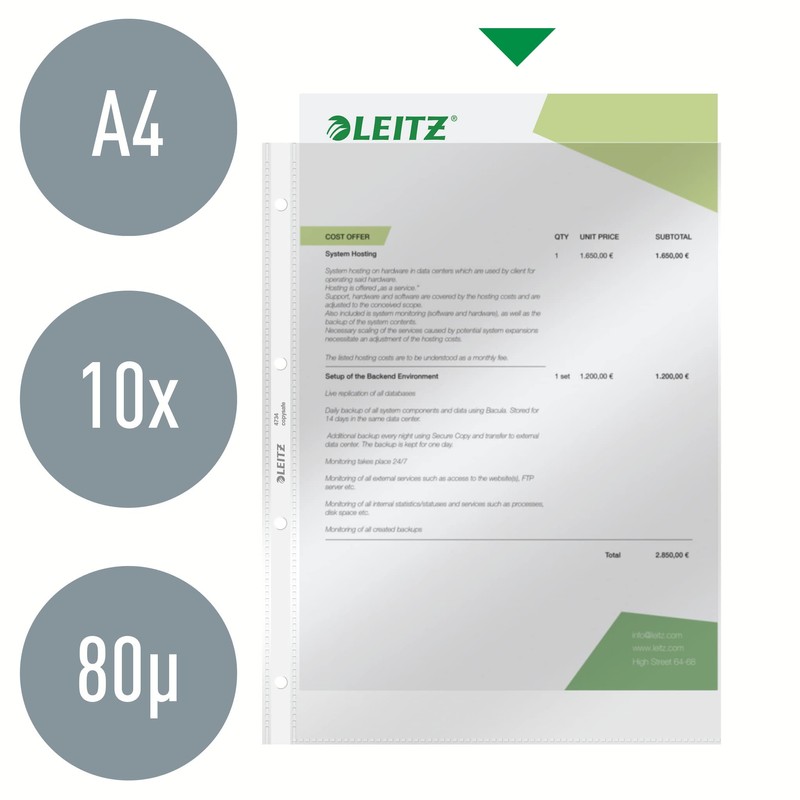 Leitz 4734-31-00 Super Premium Document Wallet A4 PVC Hard Film