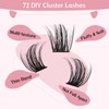 Cluster Eyelashes, Pack of 72 Individual Eyelashes, Eyelash Clusters, DIY