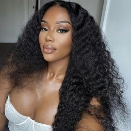 OQ HAIR Glueless Wigs Human Hair Pre Plucked Pre Cut 7x5 Water Wave HD Lace Front Wig Human Hair Pre Plucked For Beginners 3 Second To Wear 24 Inch