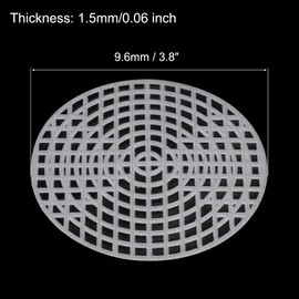 sourcing map Plastic Mesh Canvas Sheet 9.6cm/ 3.8" White Round Blank Canvas for Embroidery Needlepoint, Knit Crochet Mesh, Pack of 2