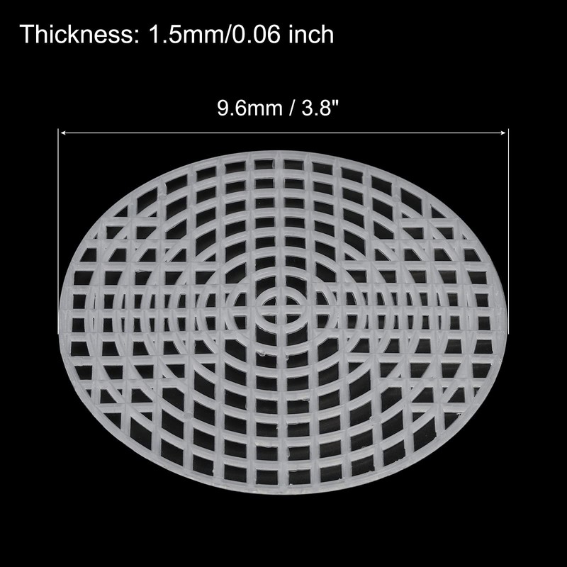 sourcing map Plastic Mesh Canvas Sheet 9.6cm/ 3.8" White Round