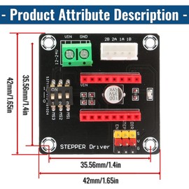 Hapivida Stepper Motor Driver, Compact Precision 3D Printer Stepper Motor Control Board with Easy Adjustment for CNC Machines DIY Projects