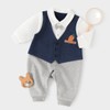 gurcooc Baby Boy Romper Gentleman Clothing Shirt with Bow Tie
