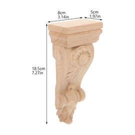 BESTonZON 2 x Wooden Carved Appliques, Decorative Corners, Onlay for Furniture, Unpainted for Painting, Durable, Elegant Wall Furniture Decoration